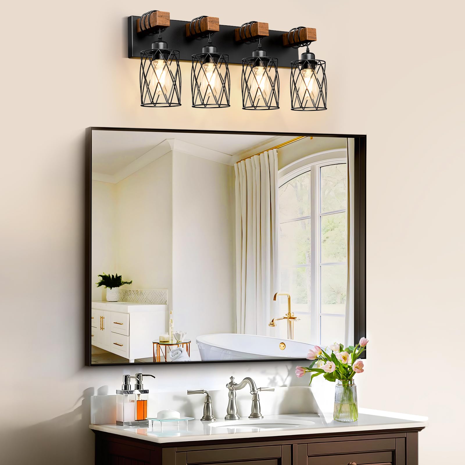 IZORRO wood metal vanity light delivers durable style for daily bathroom routines.