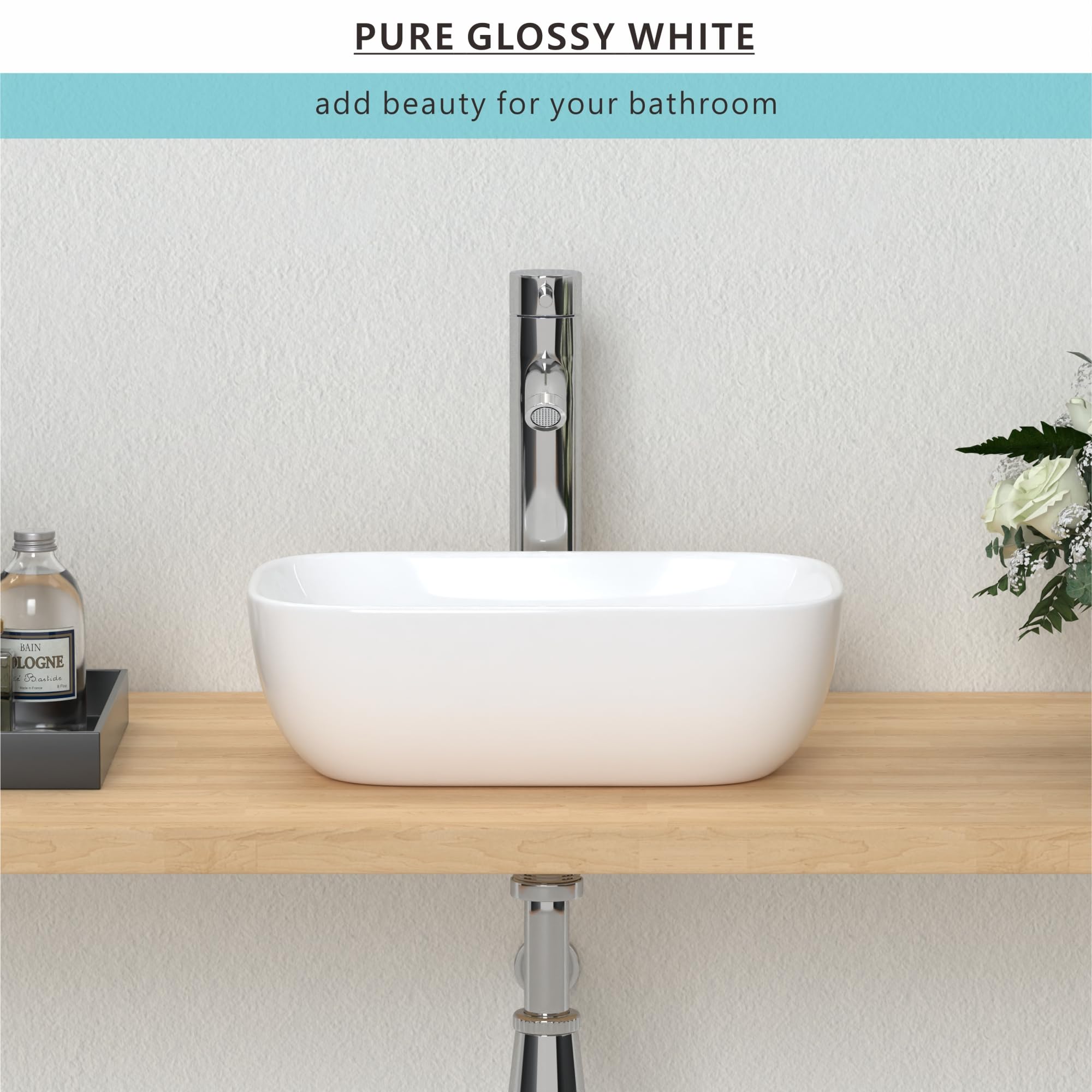 J-FAMILY modern design white bathroom sink elevates any counter space.