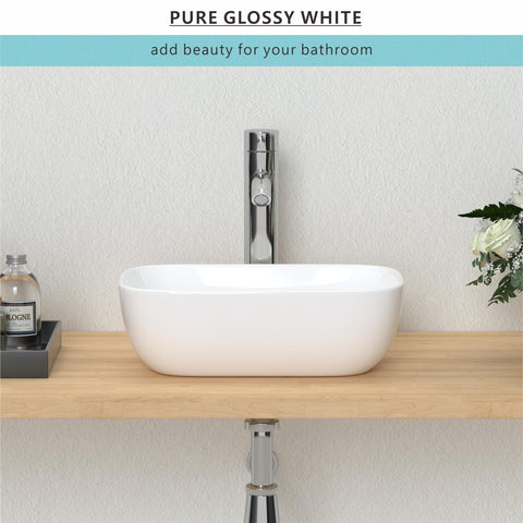 J-FAMILY modern design white bathroom sink elevates any counter space.