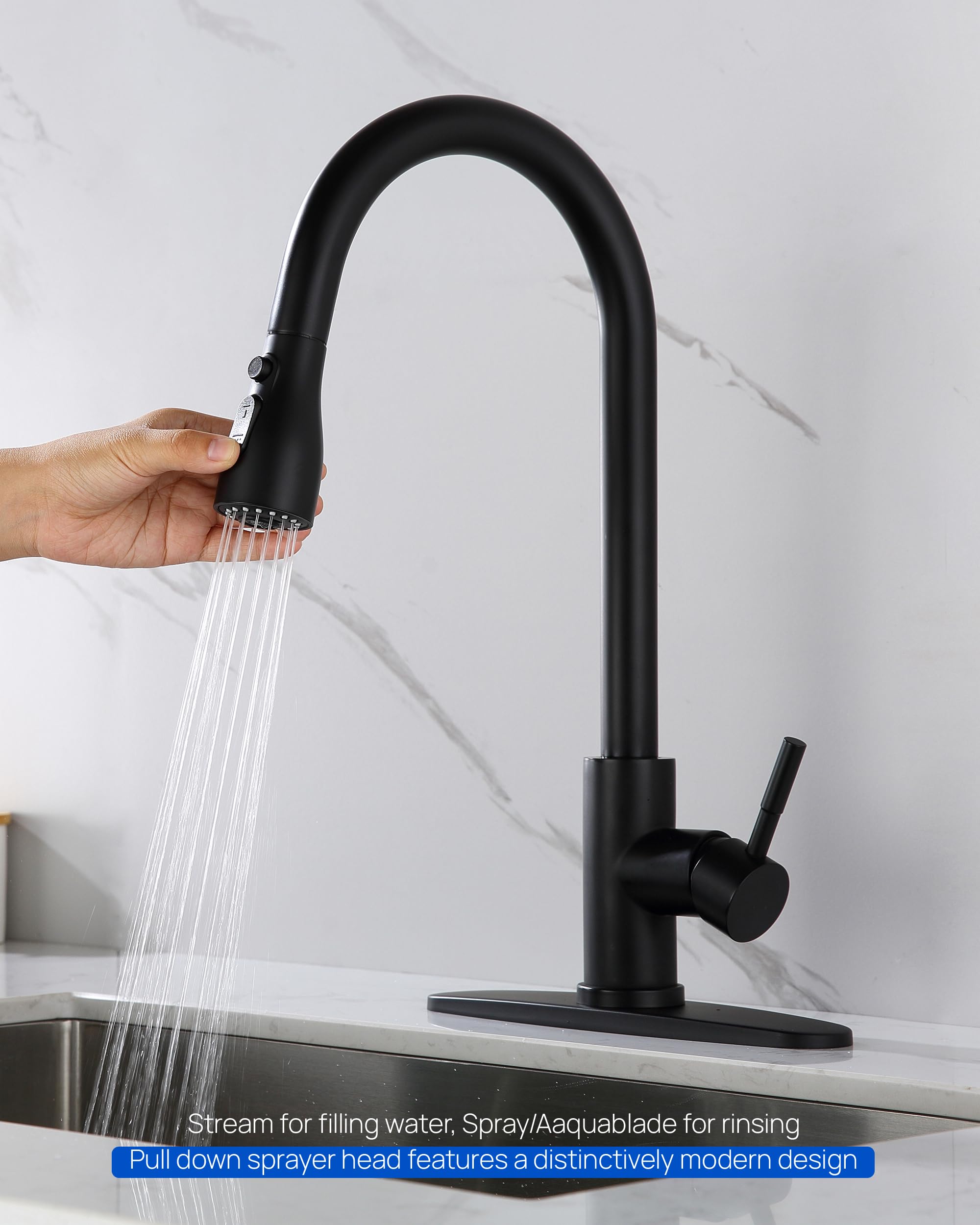Blade spray mode delivers strong power to flush debris