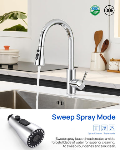 J-HVA silicone-nozzles chrome sprayer head resists buildup and cleans easily