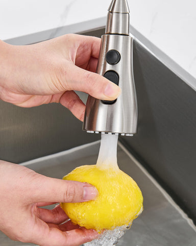 J-HVA sprayer head using spray mode for targeted cleaning