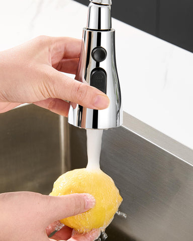 J-HVA three-function water flow patterns for versatile kitchen tasks