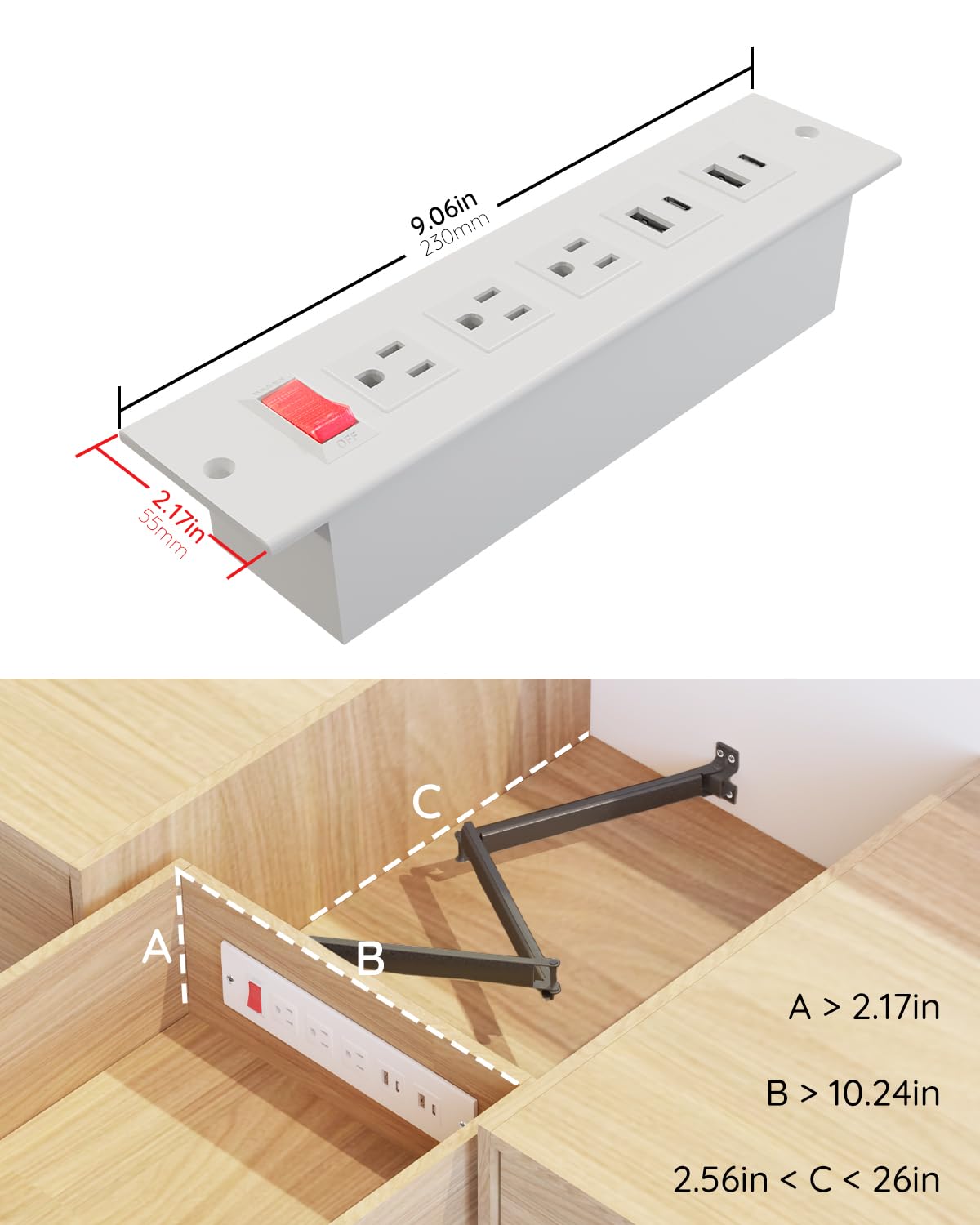 JACEPFY drawer-install-space-2in supports simple behind-drawer setup.