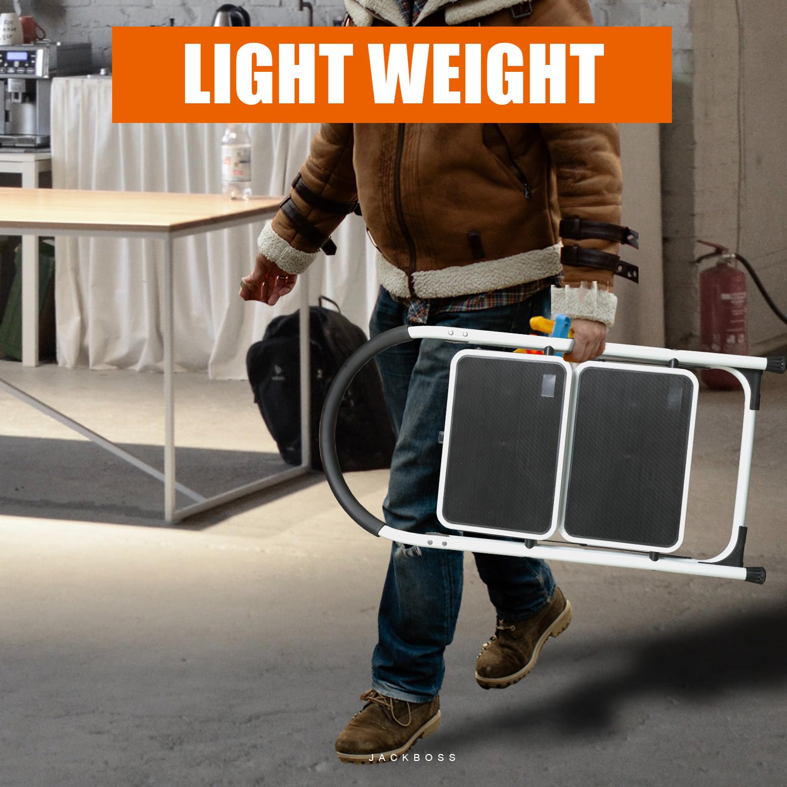 Jack Boss dual side handles provide extra grip when climbing.