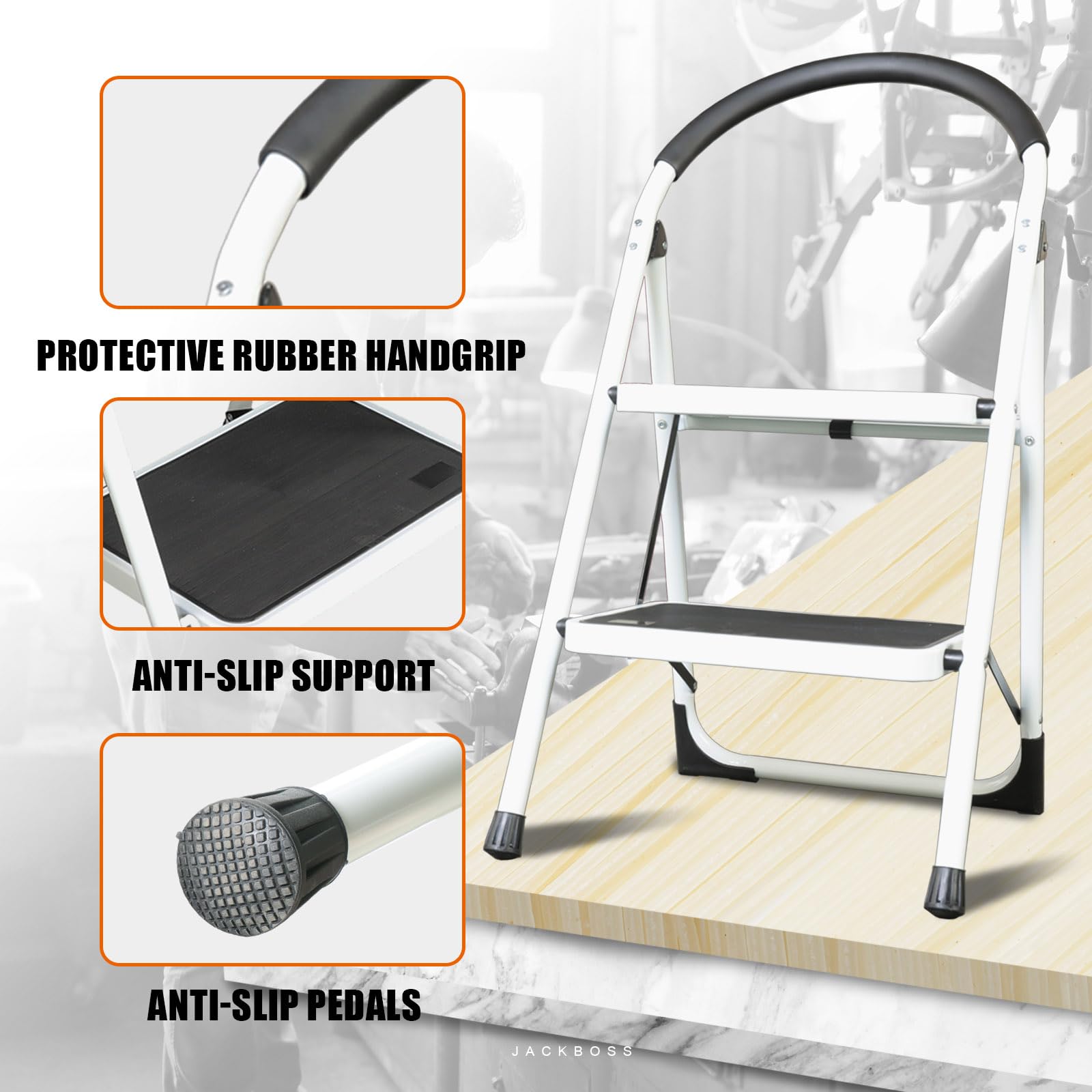 Jack Boss lightweight ladder easy to carry around home or office.