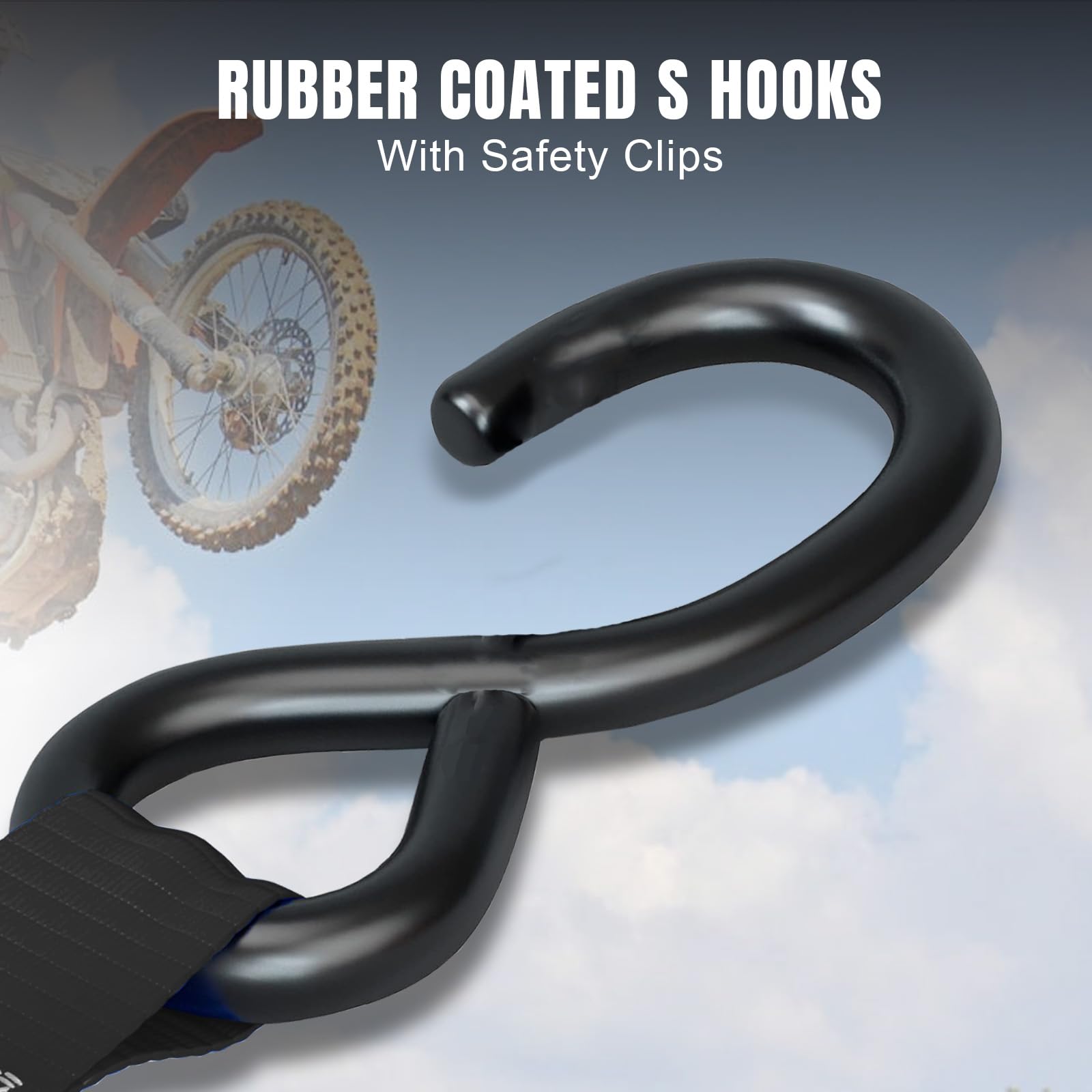 Jack Boss straps measure 15 feet, enabling long securing runs.