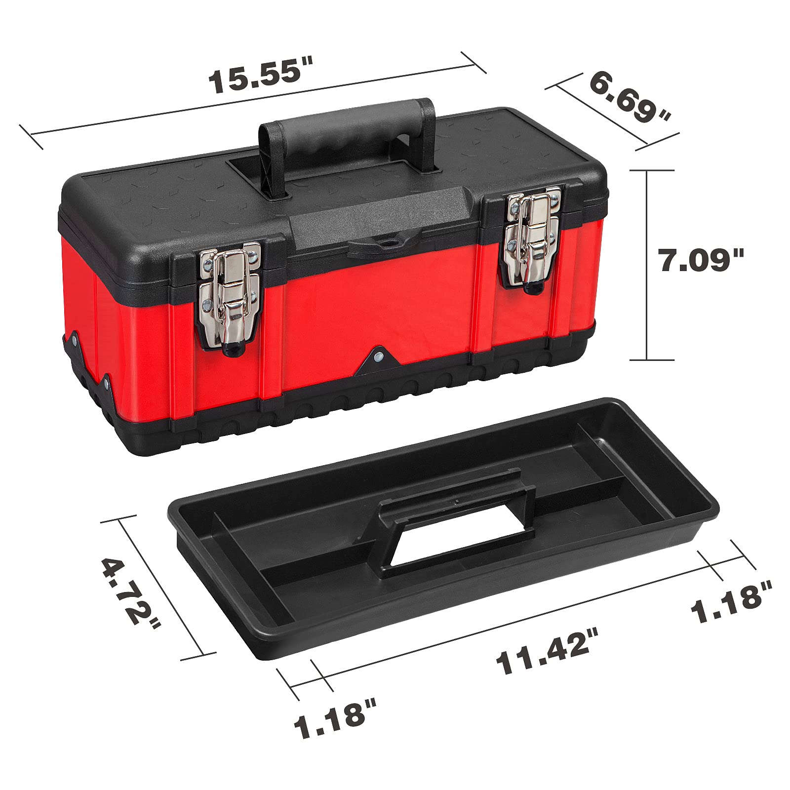 Jack Boss toolbox placed in a garage workspace for organization.