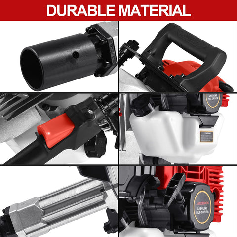 JACKCHEN ergonomic handle close-up showing recoil-reducing grip for comfortable use