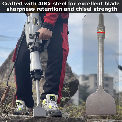 JACKCHEN hex head demolition chisel locks to 30mm hex hammers