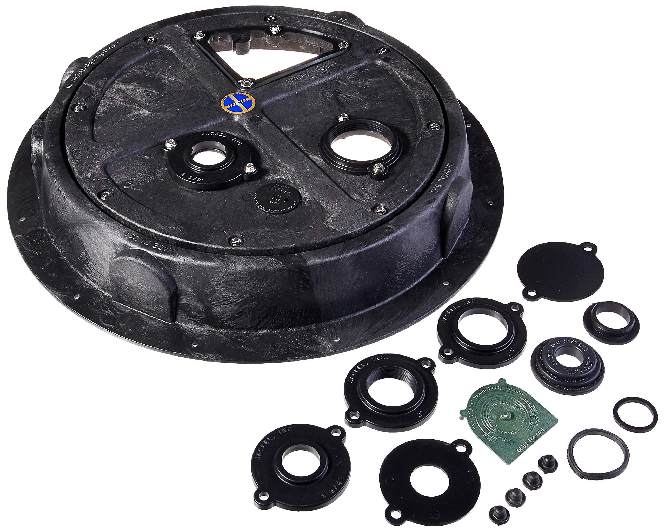Jackel sump dome top discharge vent directing air away from living areas.