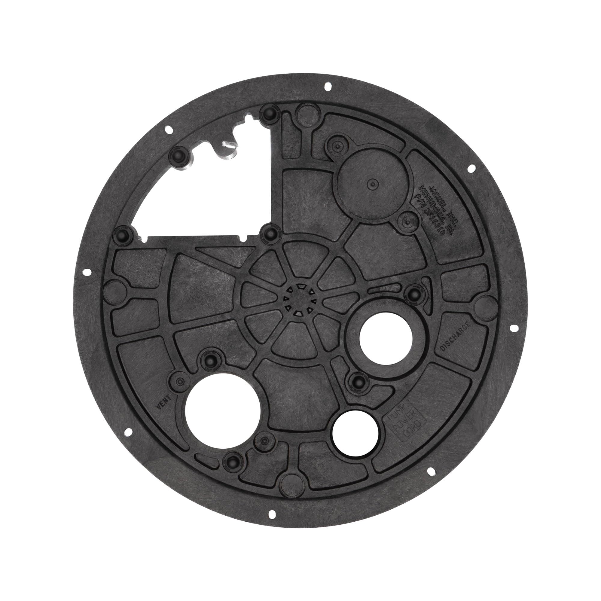 Jackel sump basin cover includes flanges, access cover, and cord grommet for quick setup.