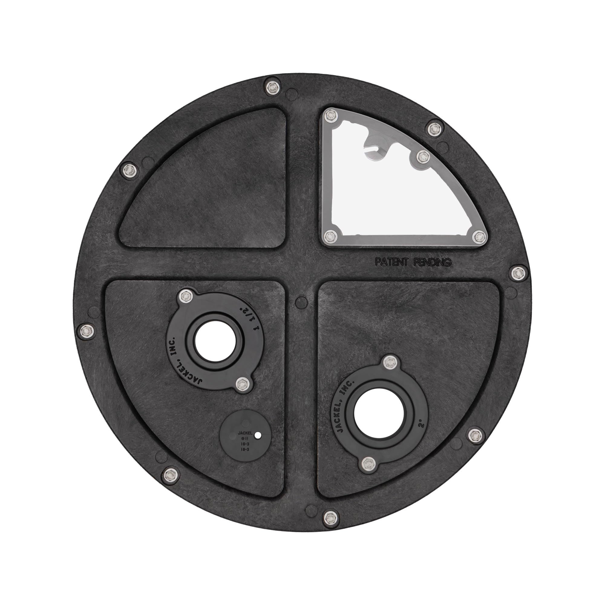 Jackel sump basin cover with outer diameter 20.5 inches for a secure basement fit.