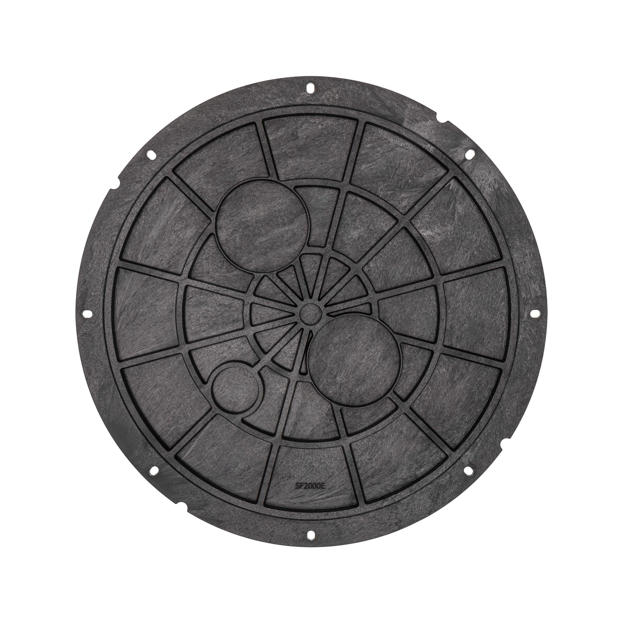 Jackel SF22B sump basin cover—top view, illustrating versatile, secure basin compatibility.