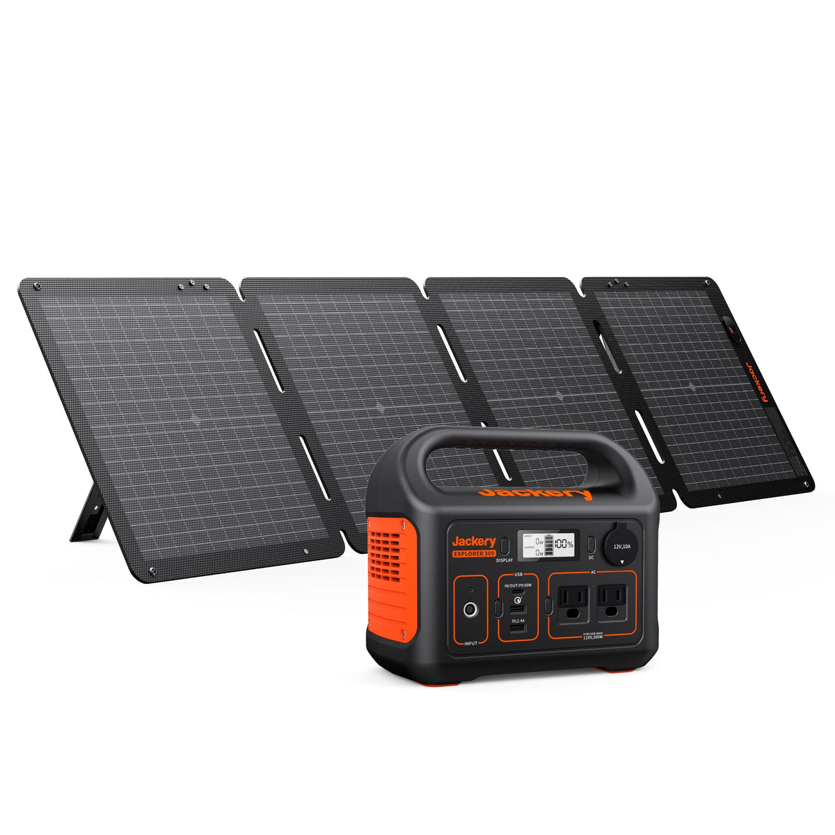 Jackery Explorer 300 portable power station powering devices on the go.