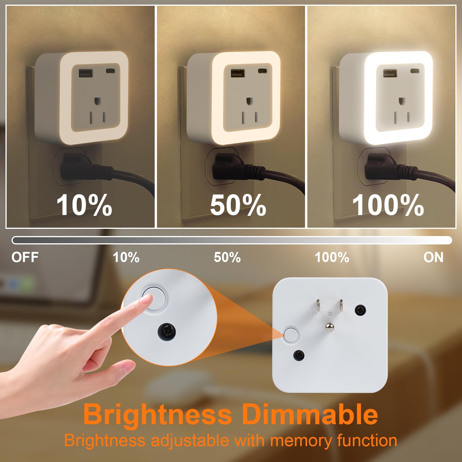 JackonLux soft LED 3000K glow creates gentle guidance in bedrooms.
