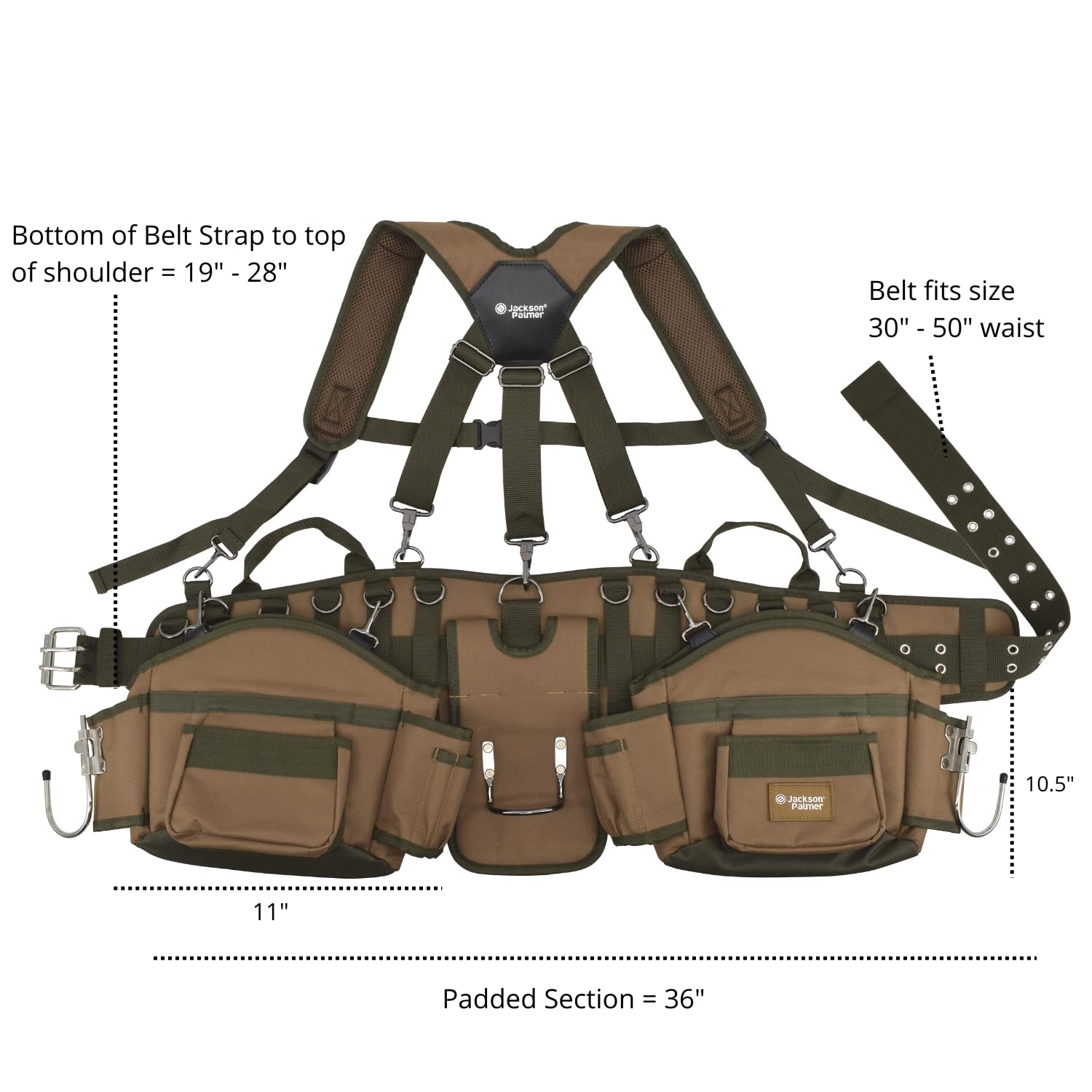 Jackson Palmer tool belt large pouches organize gear for on site tasks