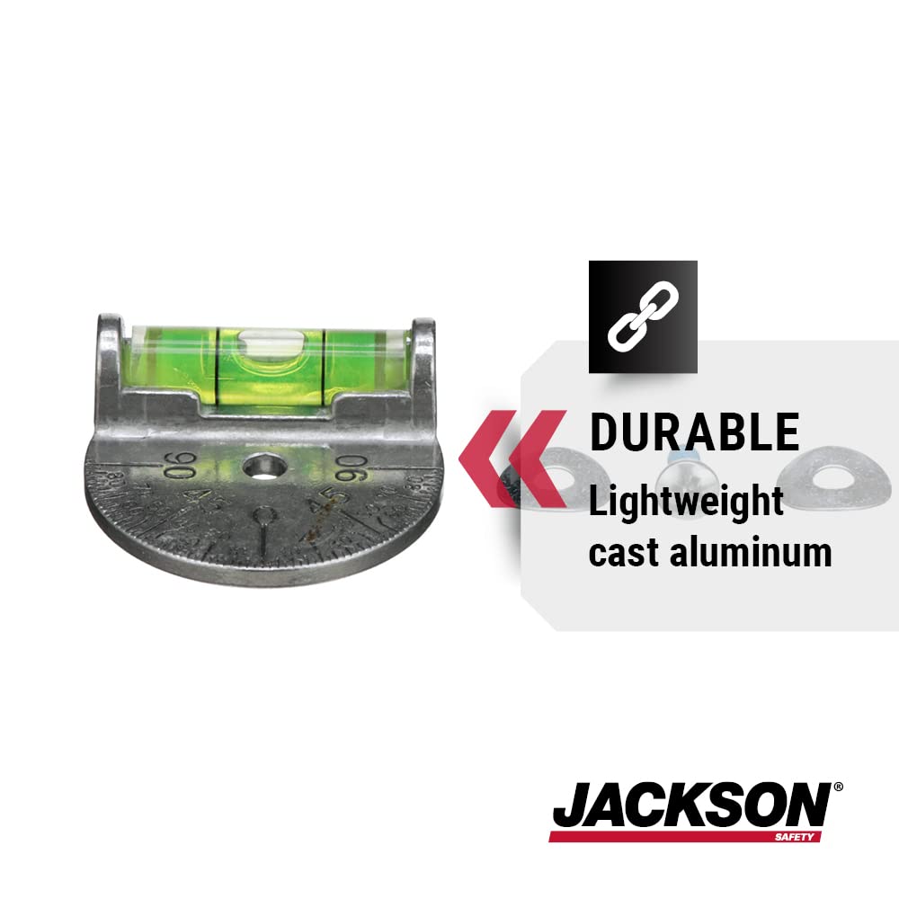 Jackson Safety 180-degree protractor DSL enables accurate multi-angle readings.