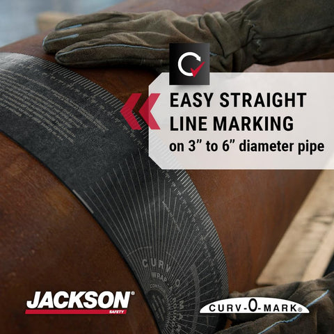 Jackson Safety wrap-around pipe tool in black signals heat resistance up to 350F.