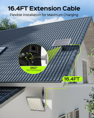 JACKYLED 16-4ft extension cord enables flexible solar panel placement