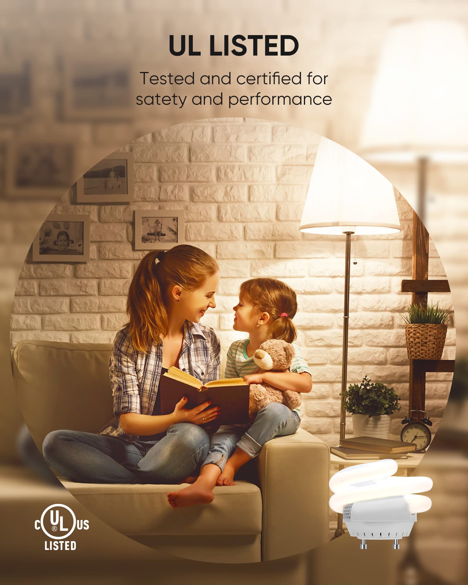 JACKYLED 2700K soft white 1000 lumen bulb provides warm, inviting illumination for living spaces.