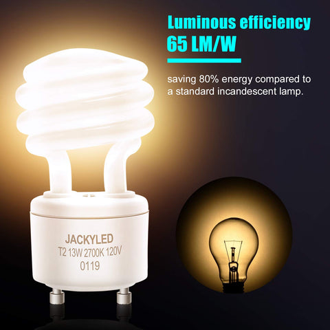 2700K warm white glow from JACKYLED CFL bulb for cozy spaces