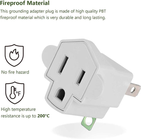 JACKYLED 3-to-2 prong adapter back view showing conversion compatibility