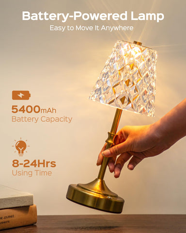 JACKYLED 5400mAh battery powers hours of wireless lighting.