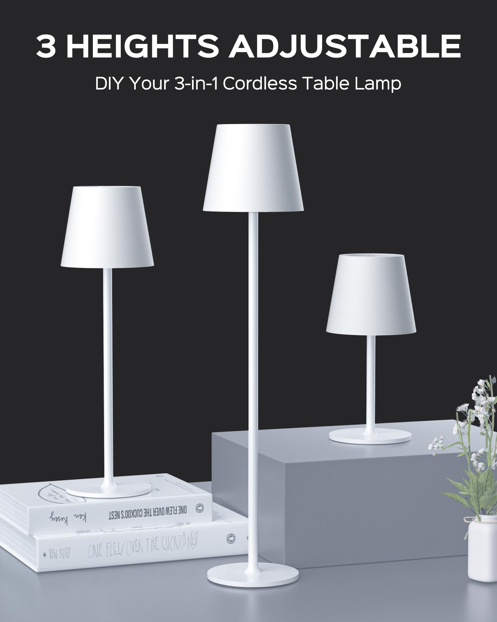 JACKYLED lamp with smooth dimming for precise brightness control.