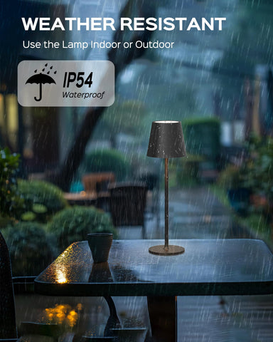 JACKYLED cordless table lamp durable metal build for home use.