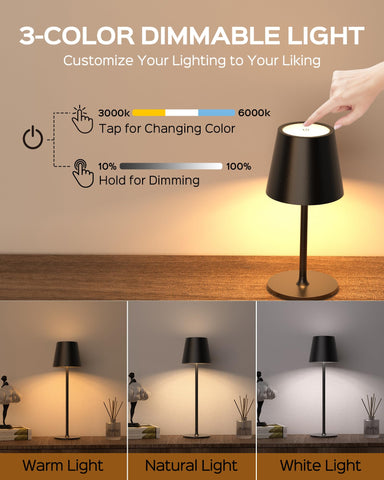 JACKYLED lamp offers long runtime suitable for evenings without cords.