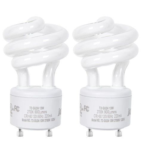 Jackyled GU24 CFL bulb instant light for quick room brightness