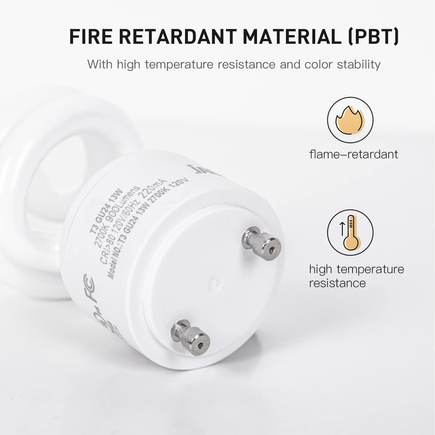 Jackyled GU24 CFL bulb 2700K warm white glow for cozy spaces