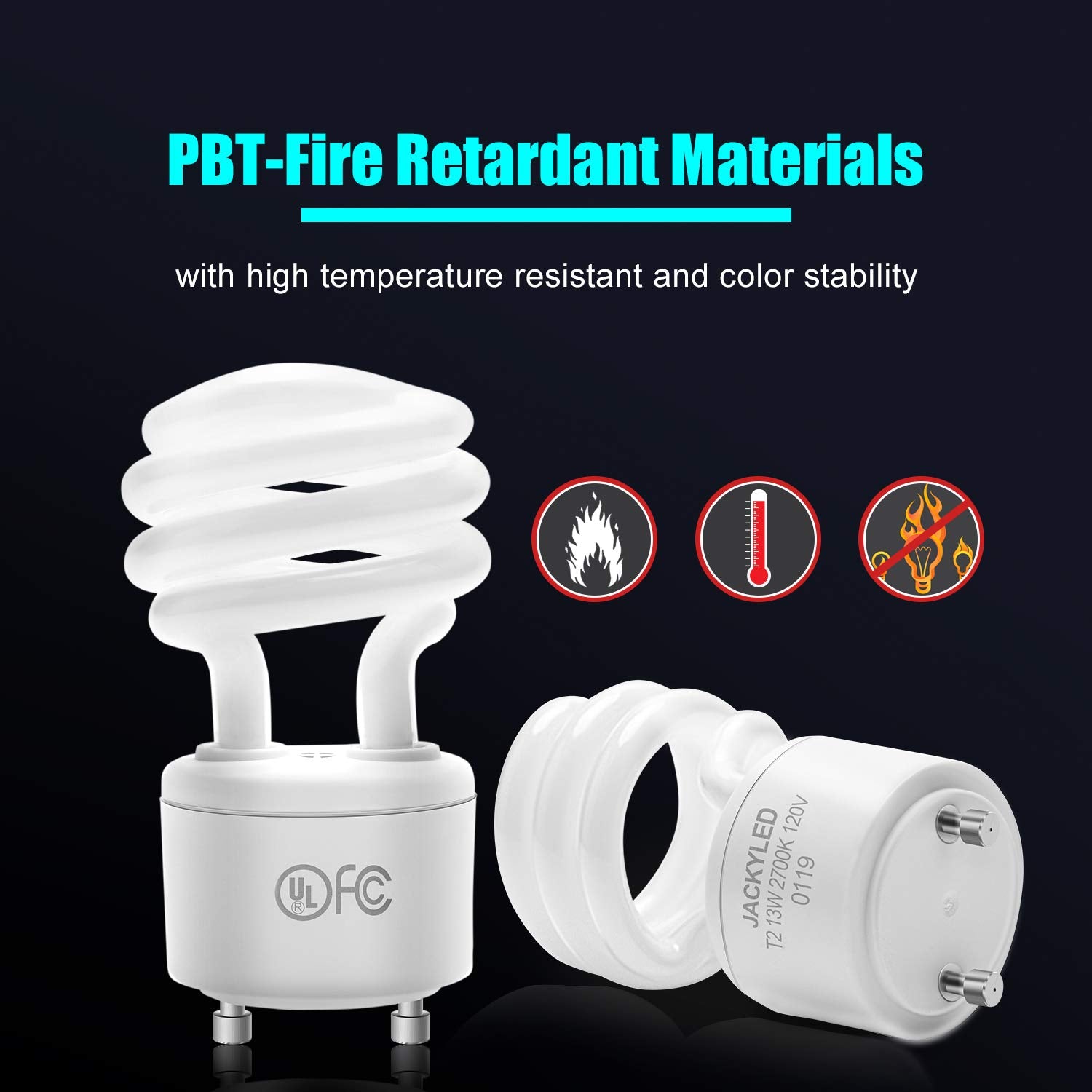 JACKYLED 10,000-hour life CFL bulb reduces replacements