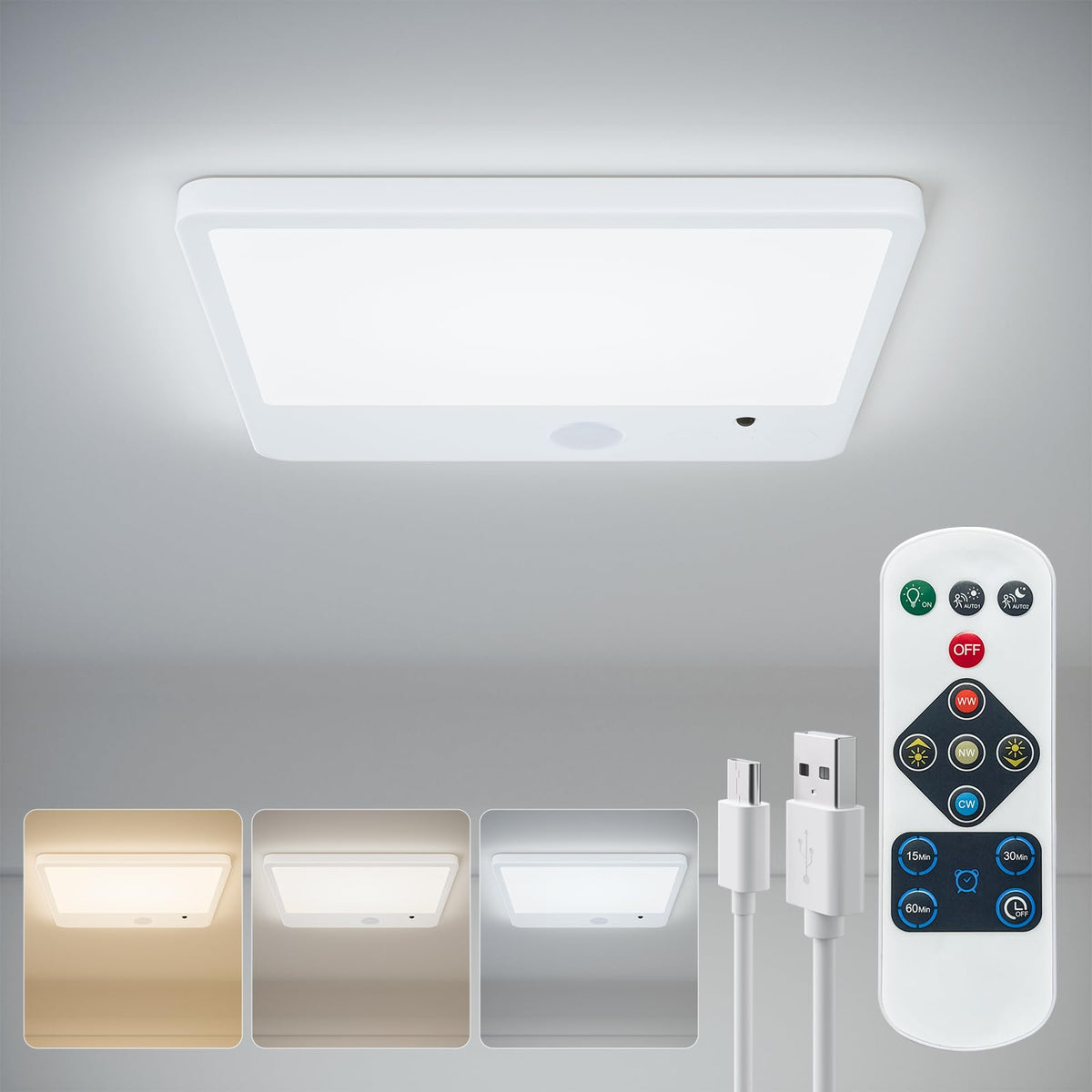 JACKYLED motion sensor ceiling light with magnetic base for closet hands-free lighting.