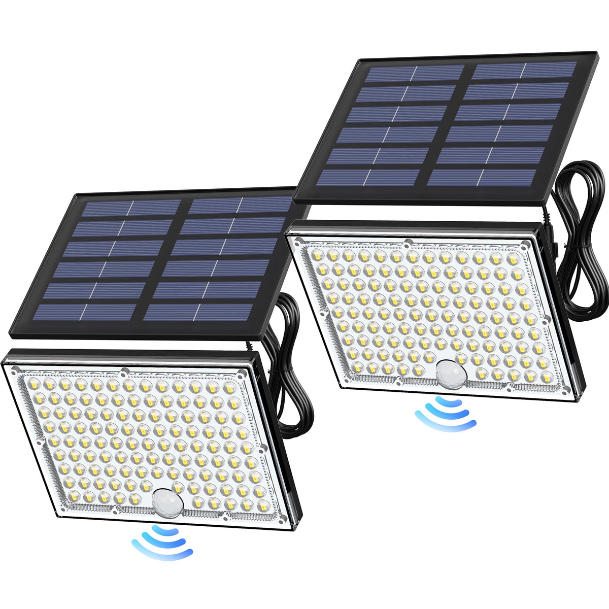 JACKYLED motion solar lights outdoor with 113 LEDs deliver bright perimeter illumination.