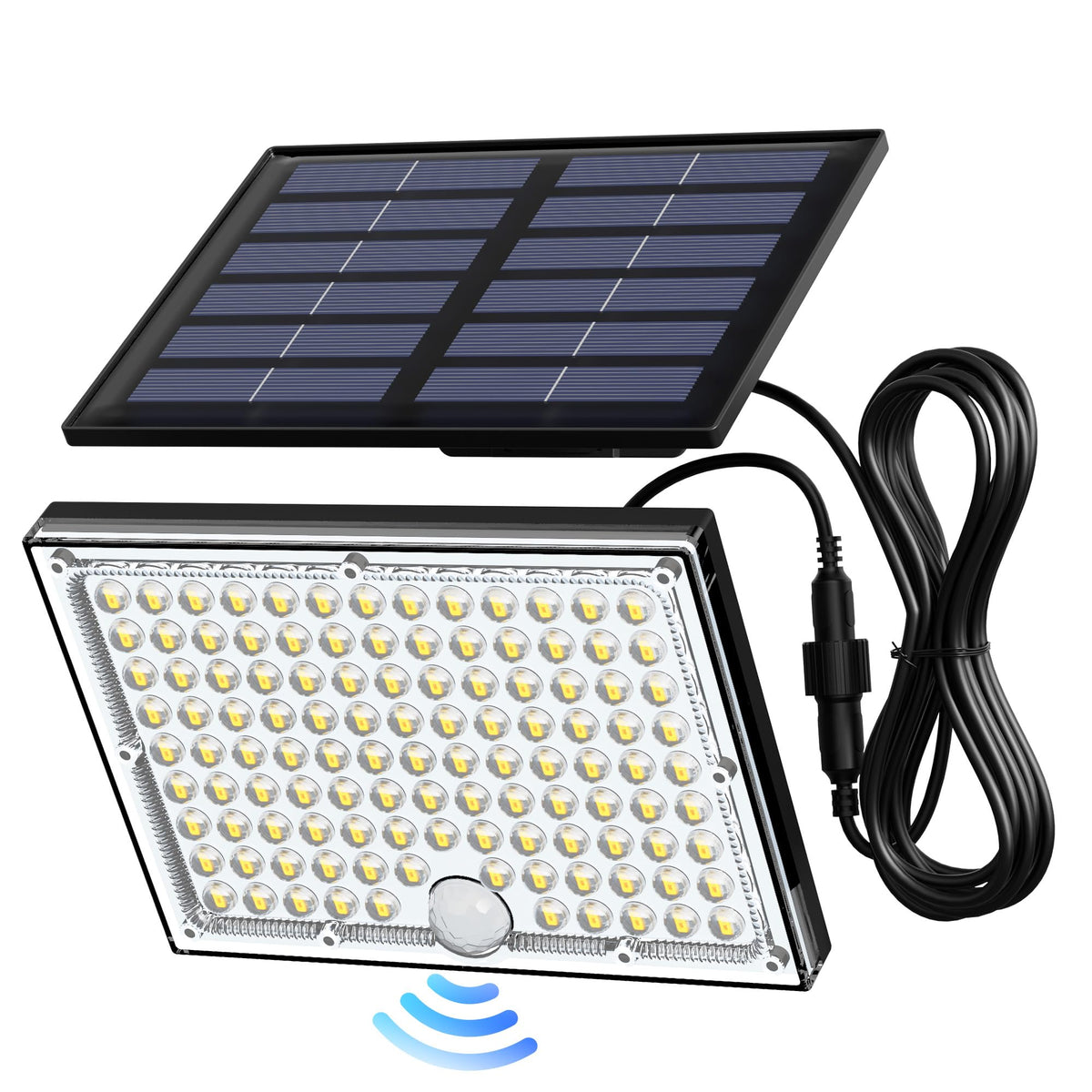 JACKYLED solar light with motion sensor enhances safety for night entry.