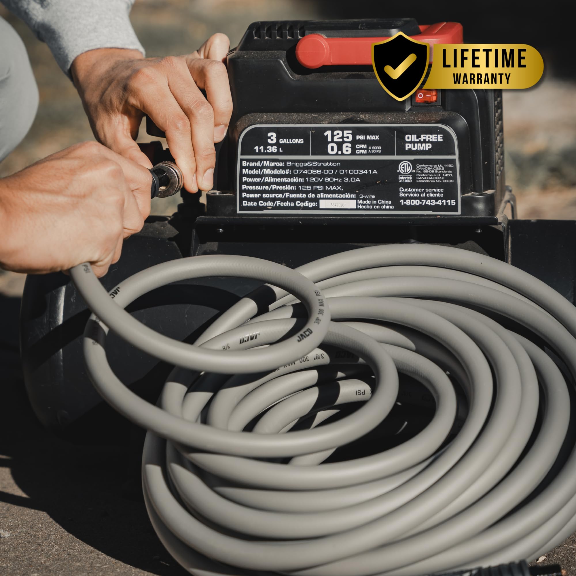 JACO FlexPro dual fittings connect to tools with quick-connects.