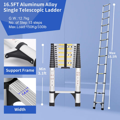 JADDUO ladder with triangle stabilizers for stable setup on uneven floors.