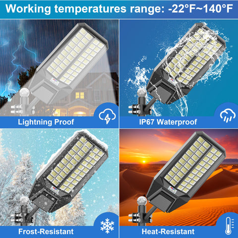 Jadisi 10000W solar street light on pole mount for outdoor installation