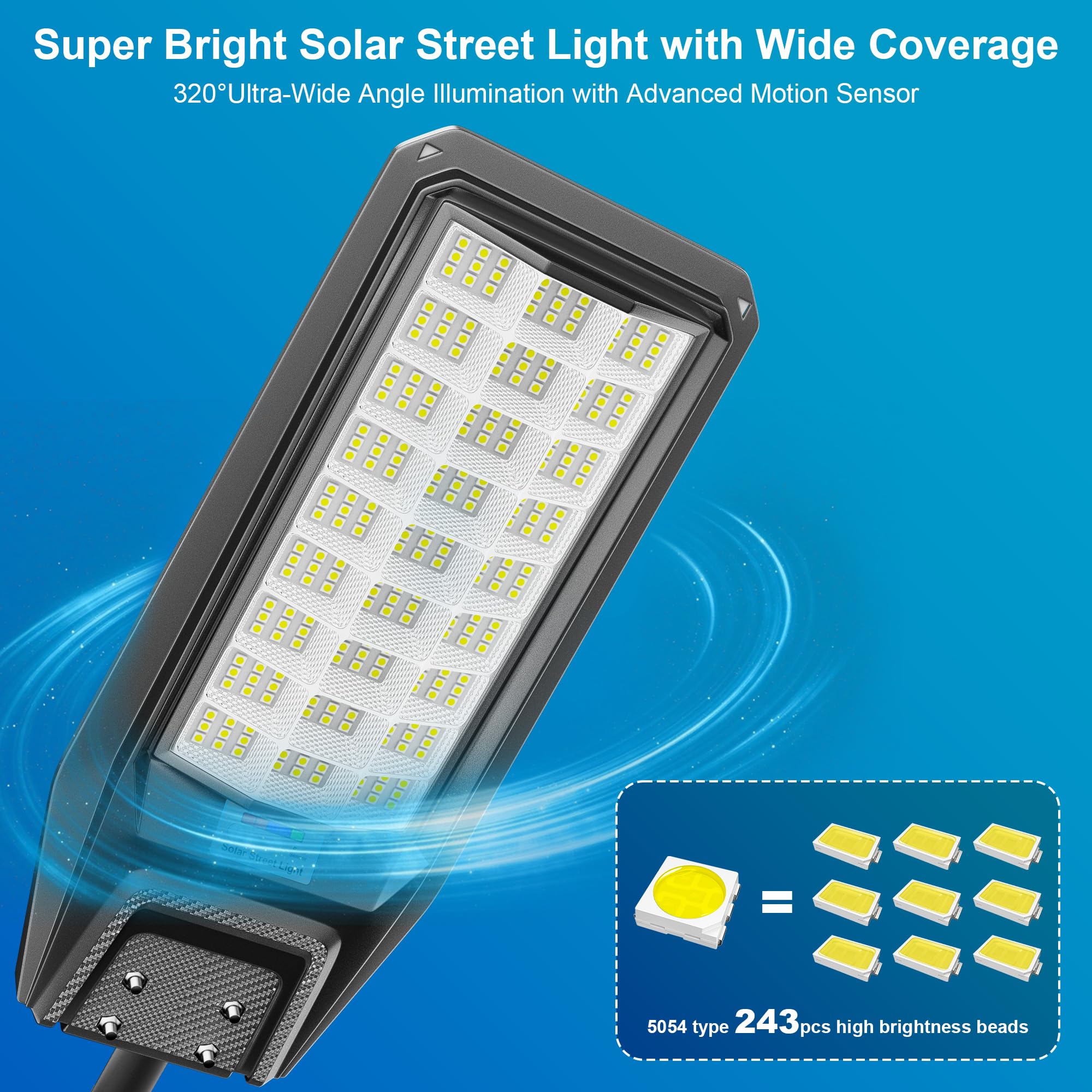 Jadisi dusk-to-dawn street light maintains low energy use with smart timing.