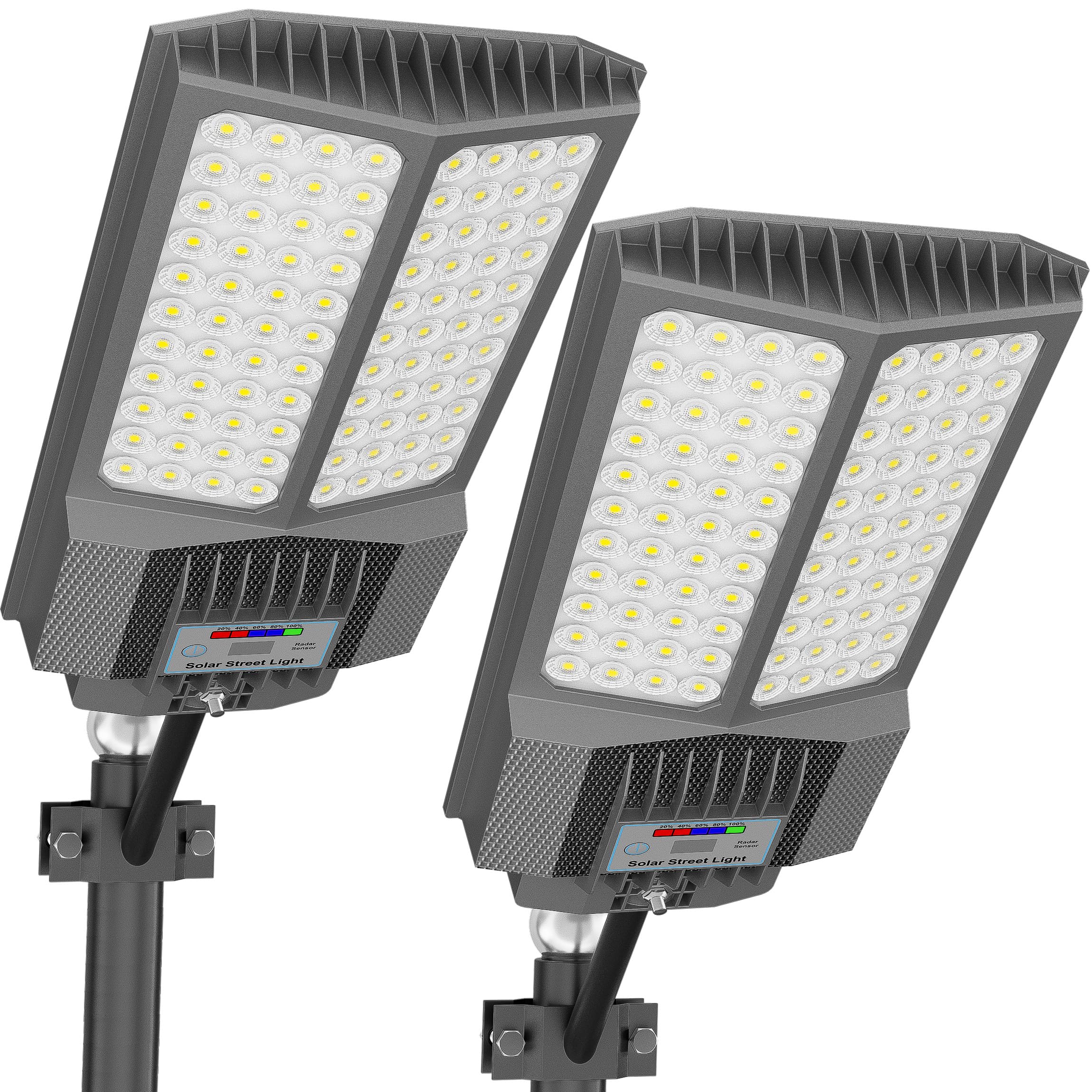 Jadisi solar street light uses 88 LEDs for high-brightness illumination.