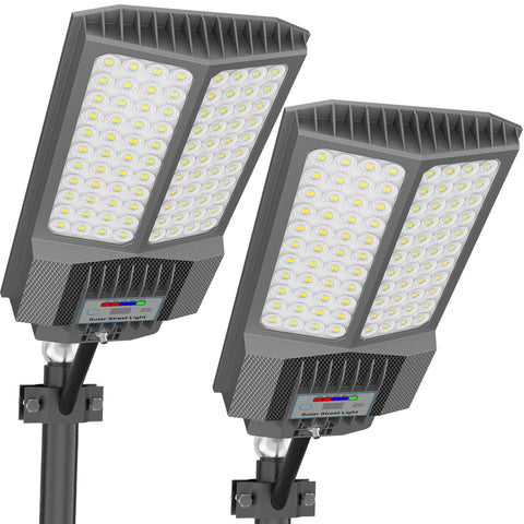 Jadisi solar street light uses 88 LEDs for high-brightness illumination.