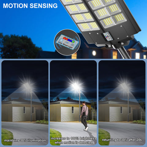 Jadisi 9000W solar street light with motion sensor enhances security