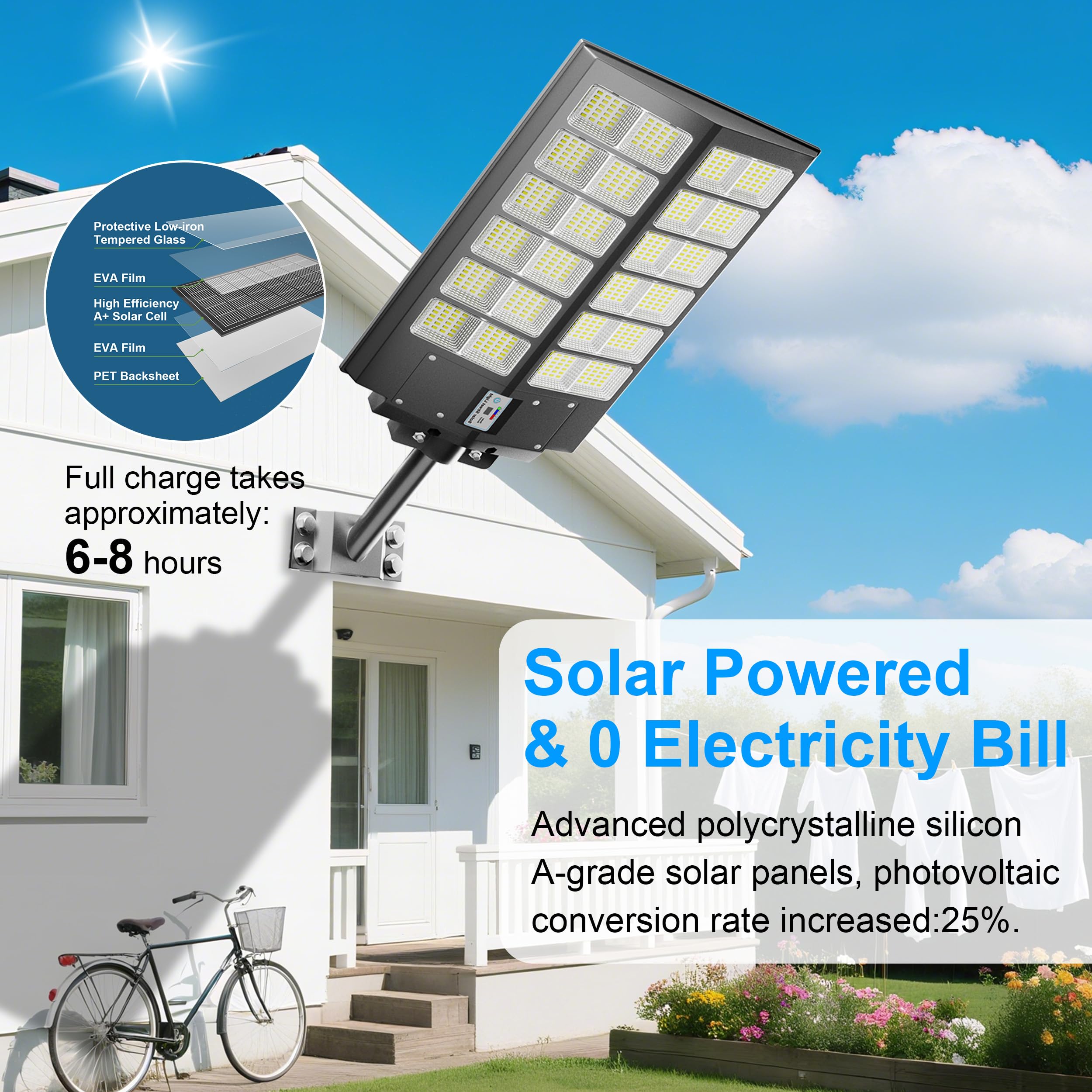 Jadisi 9000W solar street light mounting bracket ready for quick installation