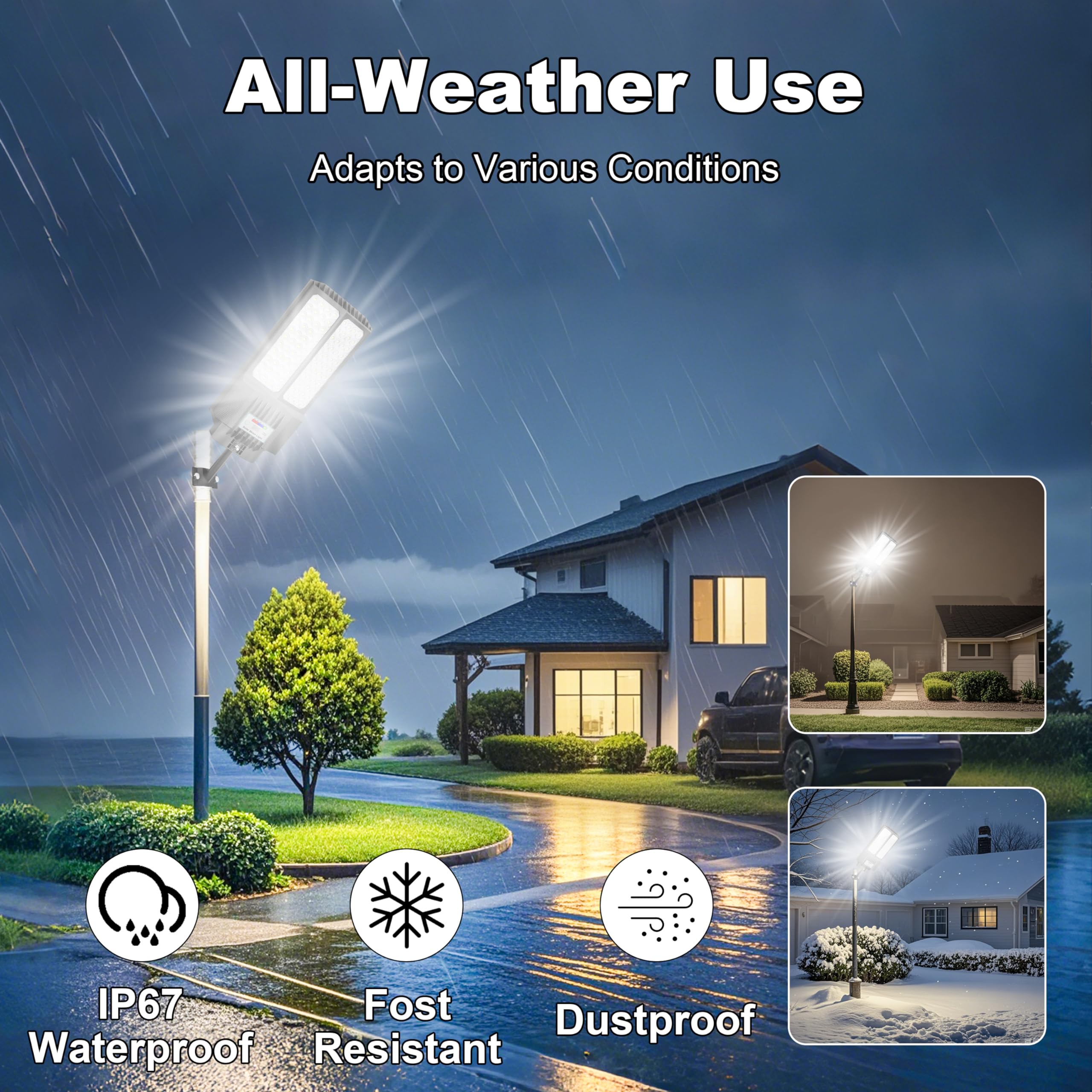 Jadisi solar street light battery indicator shows charge status at a glance.