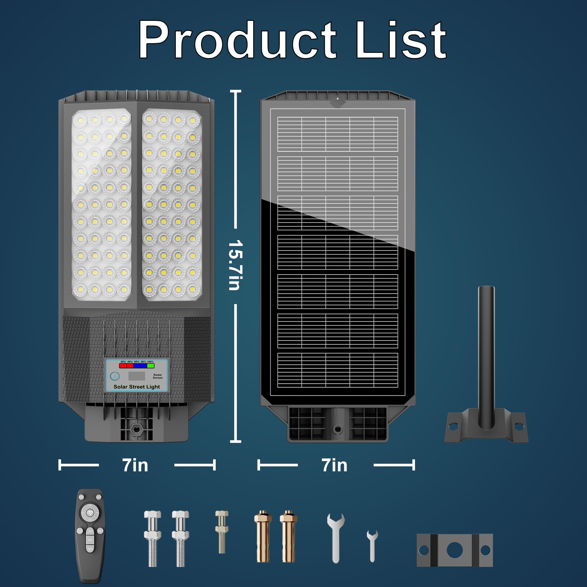 Jadisi solar street light installs easily without wiring for fast setup.