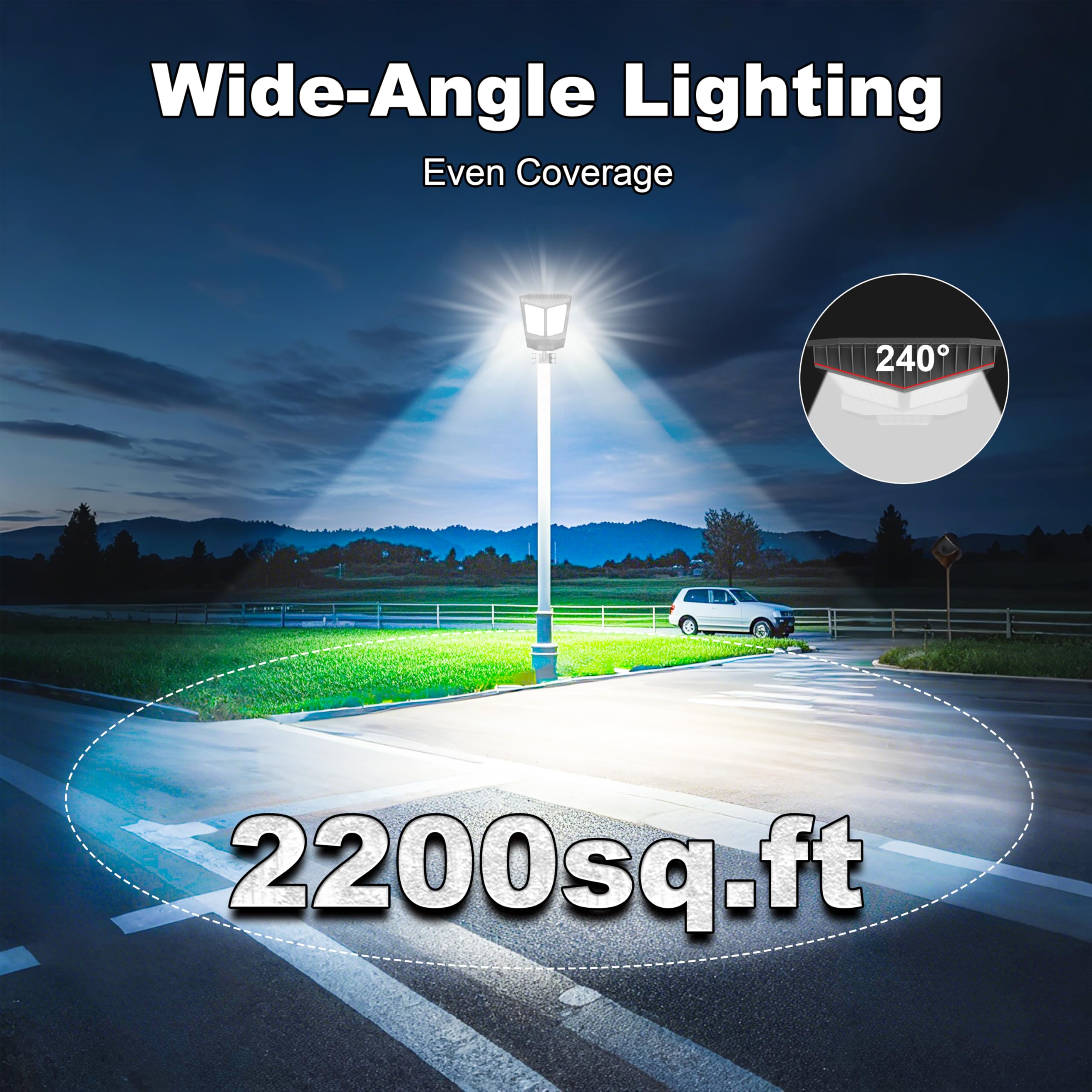 Jadisi solar street light with remote control for quick brightness and timing tweaks.