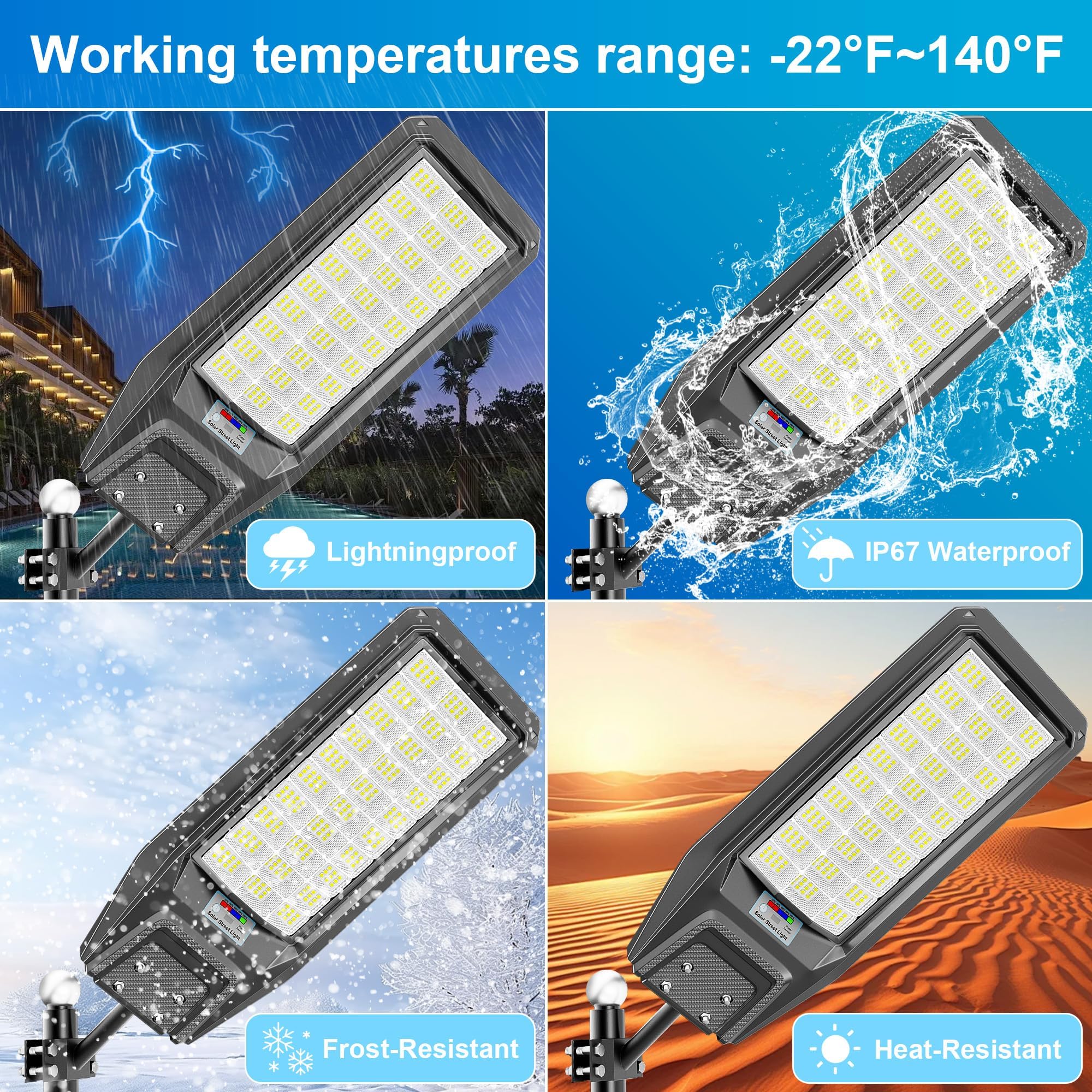 Jadisi wide-angle illumination covers broad areas for streets and parking lots.