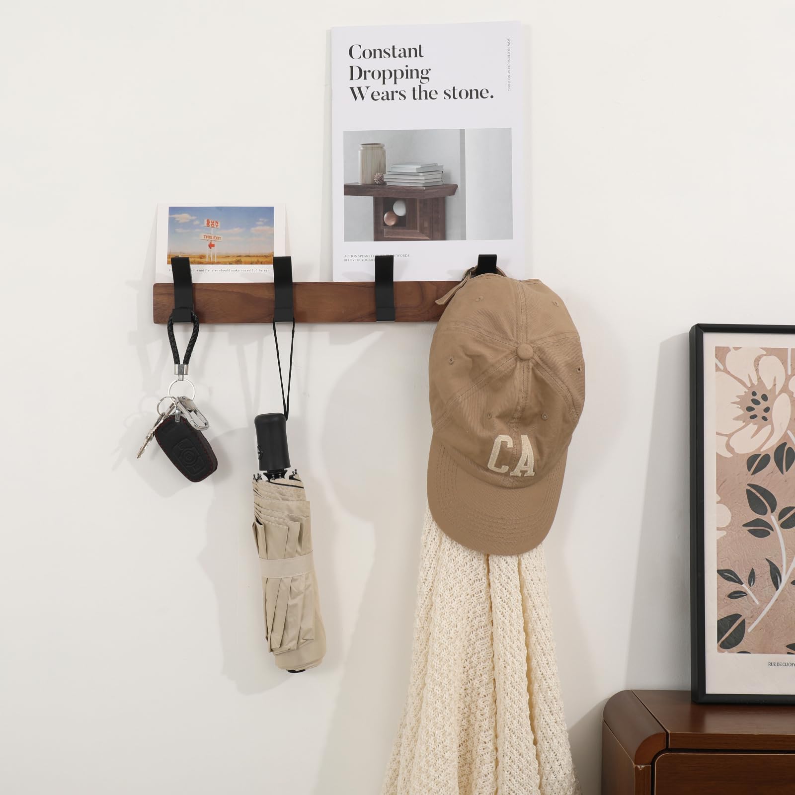 Jadorn wall mount coat rack featuring a 45-degree design for easy access.